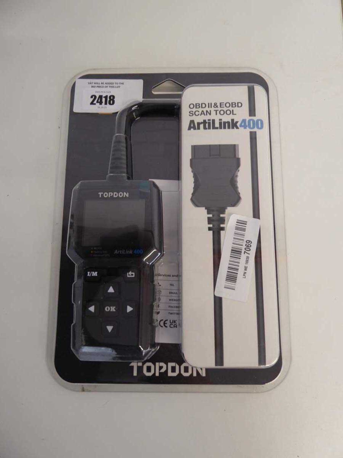 +VAT TOPDON ArtiLink 400 OBD II and EOBD scan tool