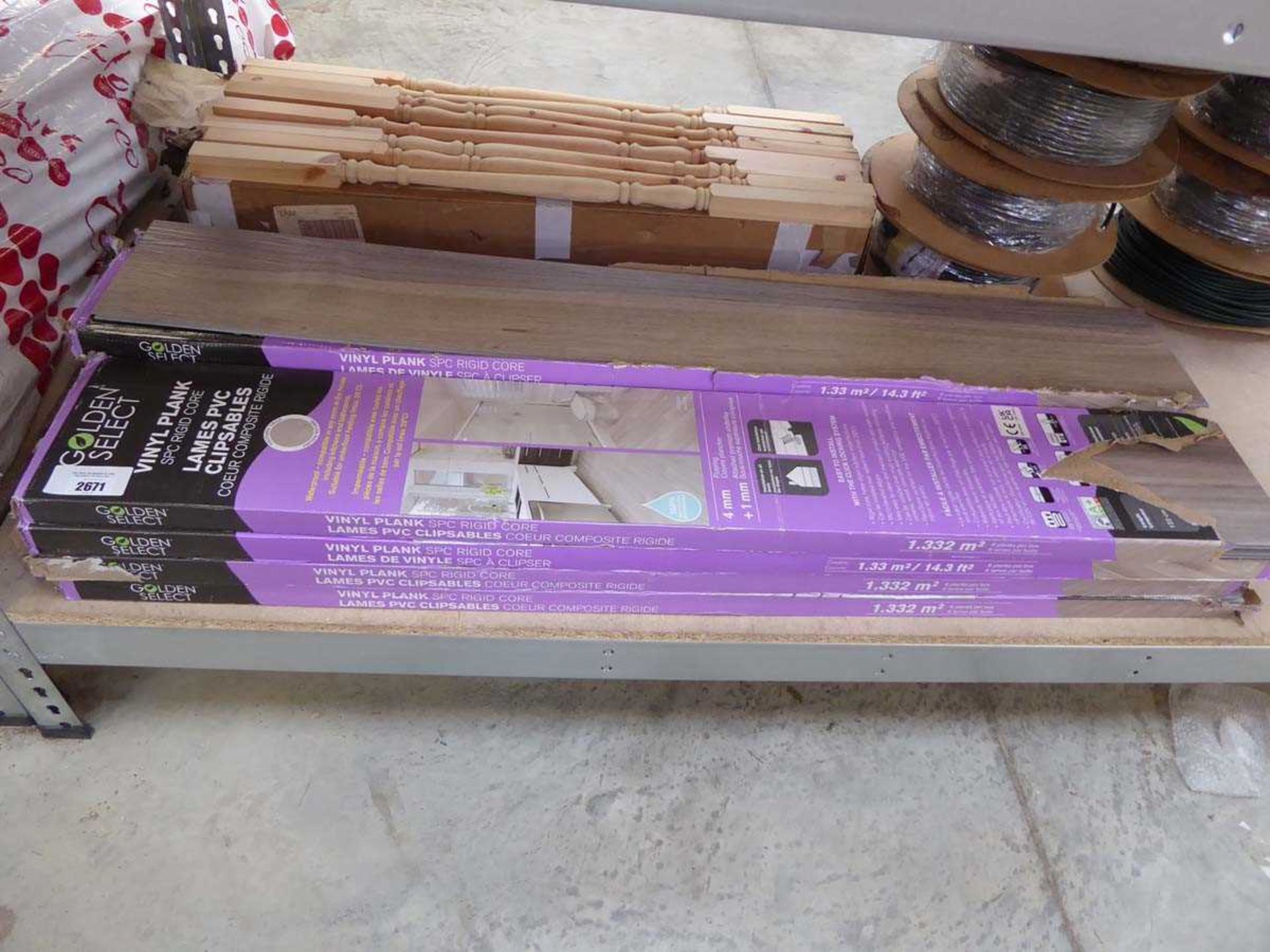 +VAT 8 packs of Golden Select vinyl plank SPC rigid core grey laminate flooring