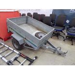 Trelgo galvanised single axel, 2 wheeled car trailer with integral lighting, spare wheel and cover
