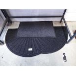+VAT 2 large black semicircular doormats, with a small rectangular mat