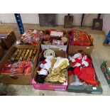 6 boxes of mixed Christmas items and decorations