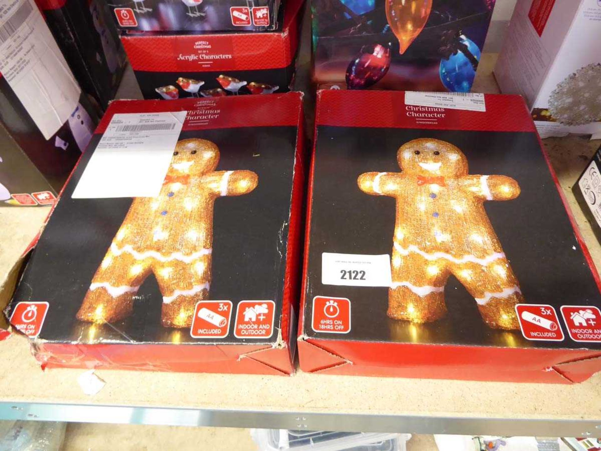 +VAT 2 boxed battery operated LED light up gingerbread men