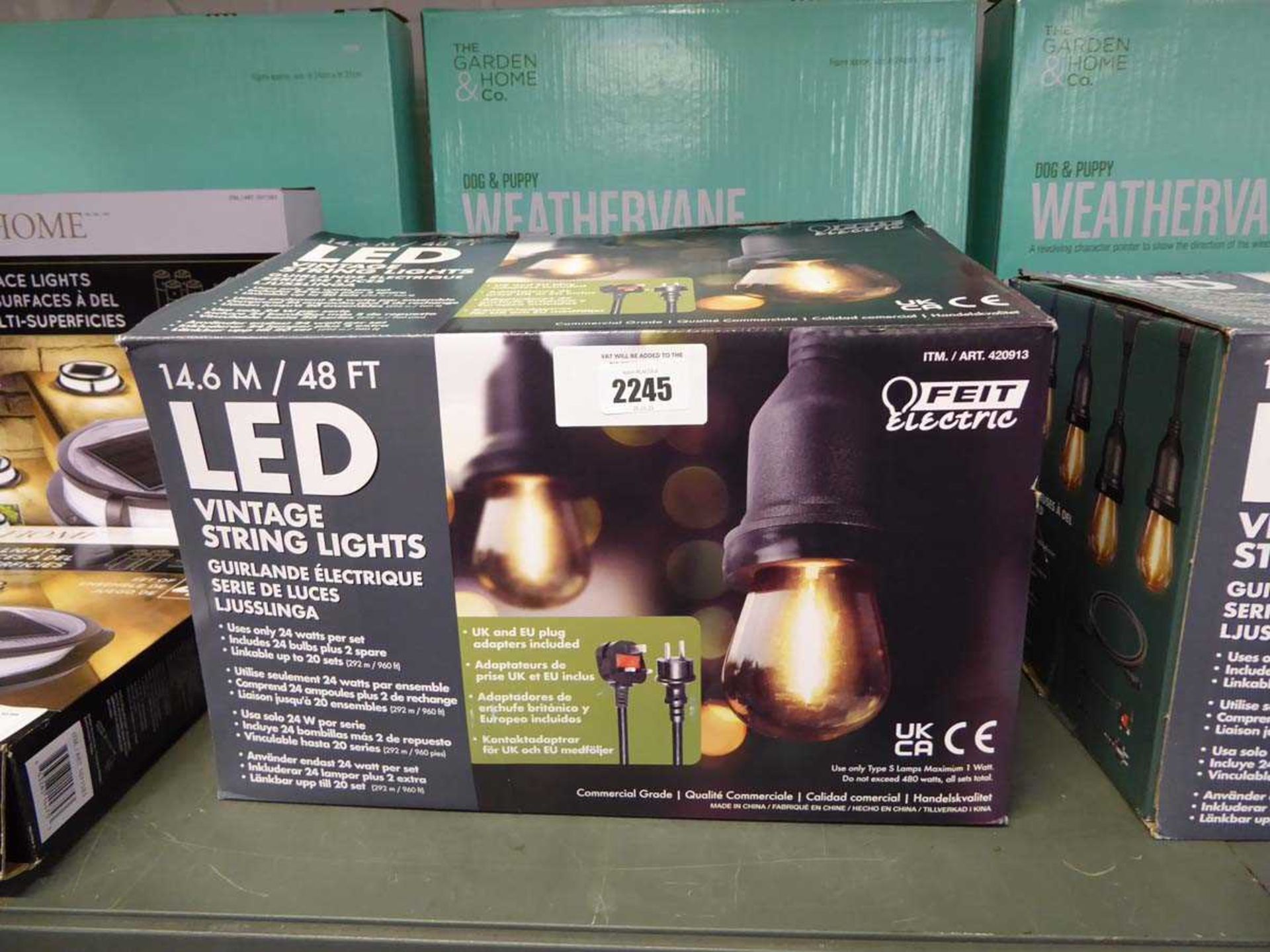 +VAT Boxed set of LED vintage garden string lights