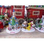 +VAT Disney Christmas animated light up castle with Disney Mickey, Minnie and Pluto light up lamp