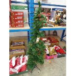 +VAT 5' slim artificial Christmas tree with pine cones
