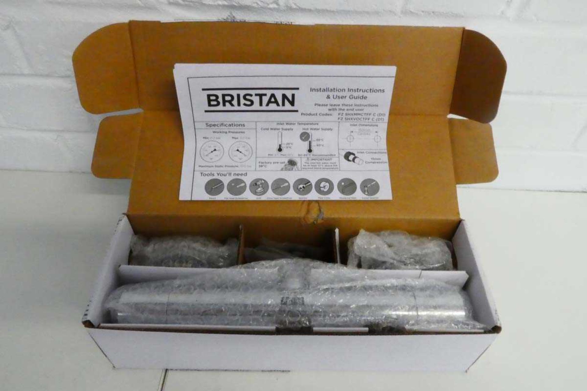 +VAT Boxed Bristam chrome thermostatic mixer