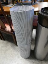 +VAT Ribbed metal cylindrical floor plant stand