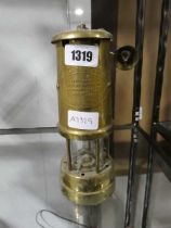Brass coal miner's lantern by British Coal Mining Co. of Wales, marked Type Vale, Aberaman Colliery