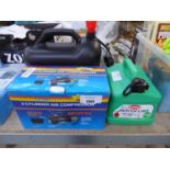 +VAT Boxed 2 cylinder air compressor with boxed tyre repair kit
