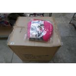 Box containing 24 pink car seat neck cushions