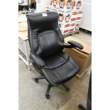 +VAT Black and grey leatherette office armchair on 5 star base