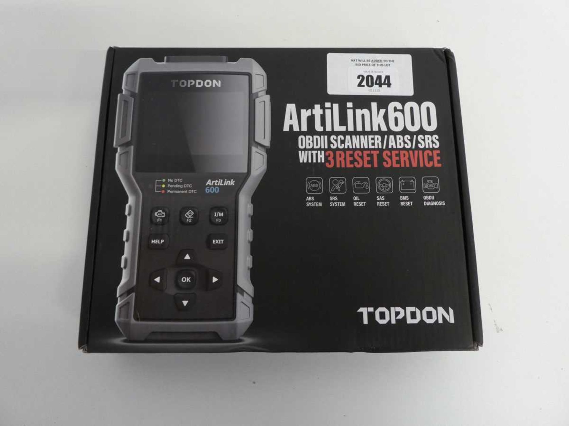 +VAT Boxed TOPDON ArtiLink600 OBDII scanner/ABS/SRS with 3 reset service car diagnostics scanning