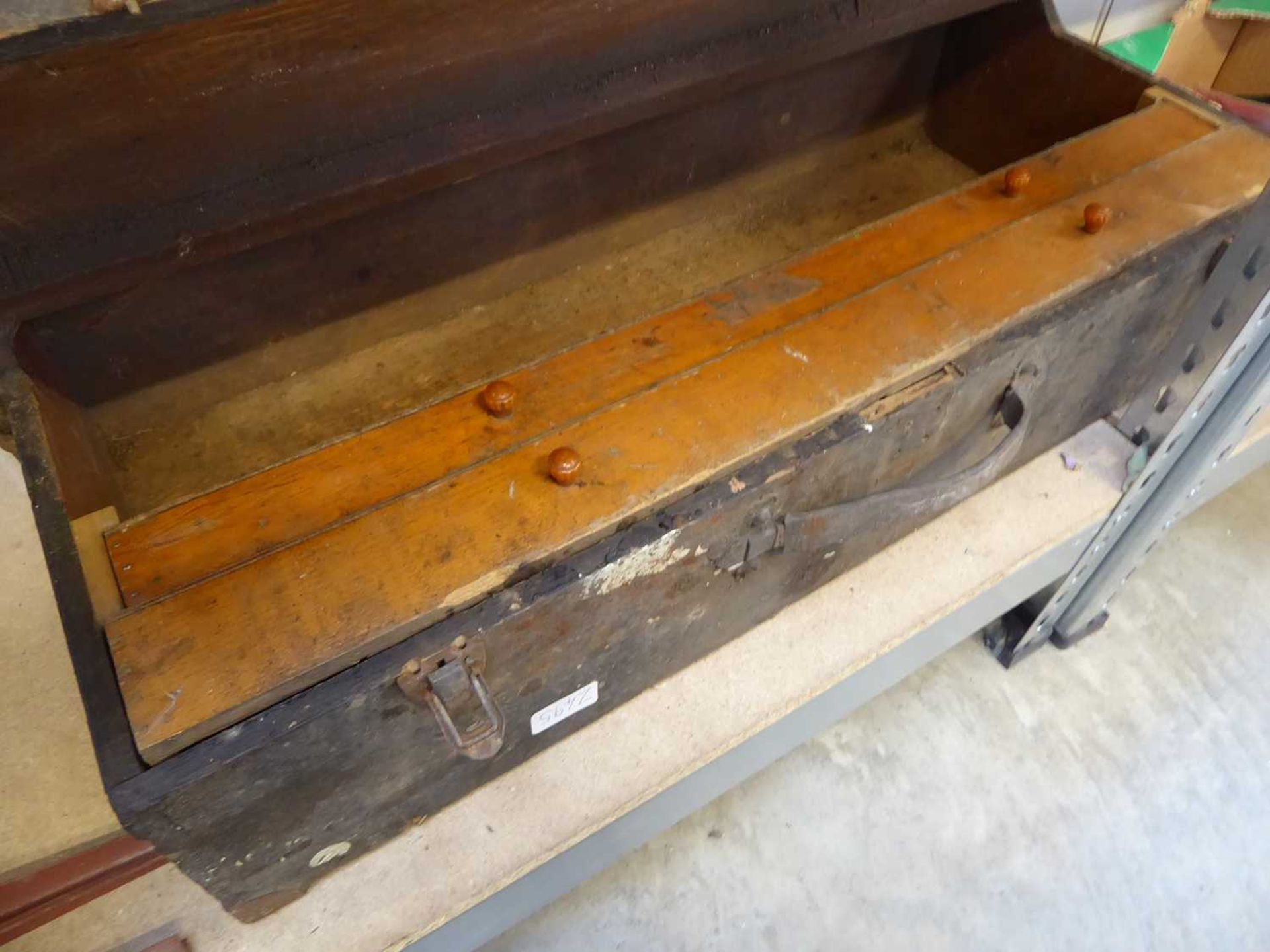 +VAT Wooden carpenters toolbox (no contents) - Image 2 of 2
