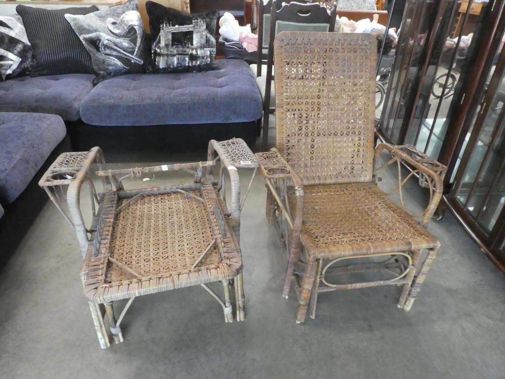 Pair of wicker plantation chairs