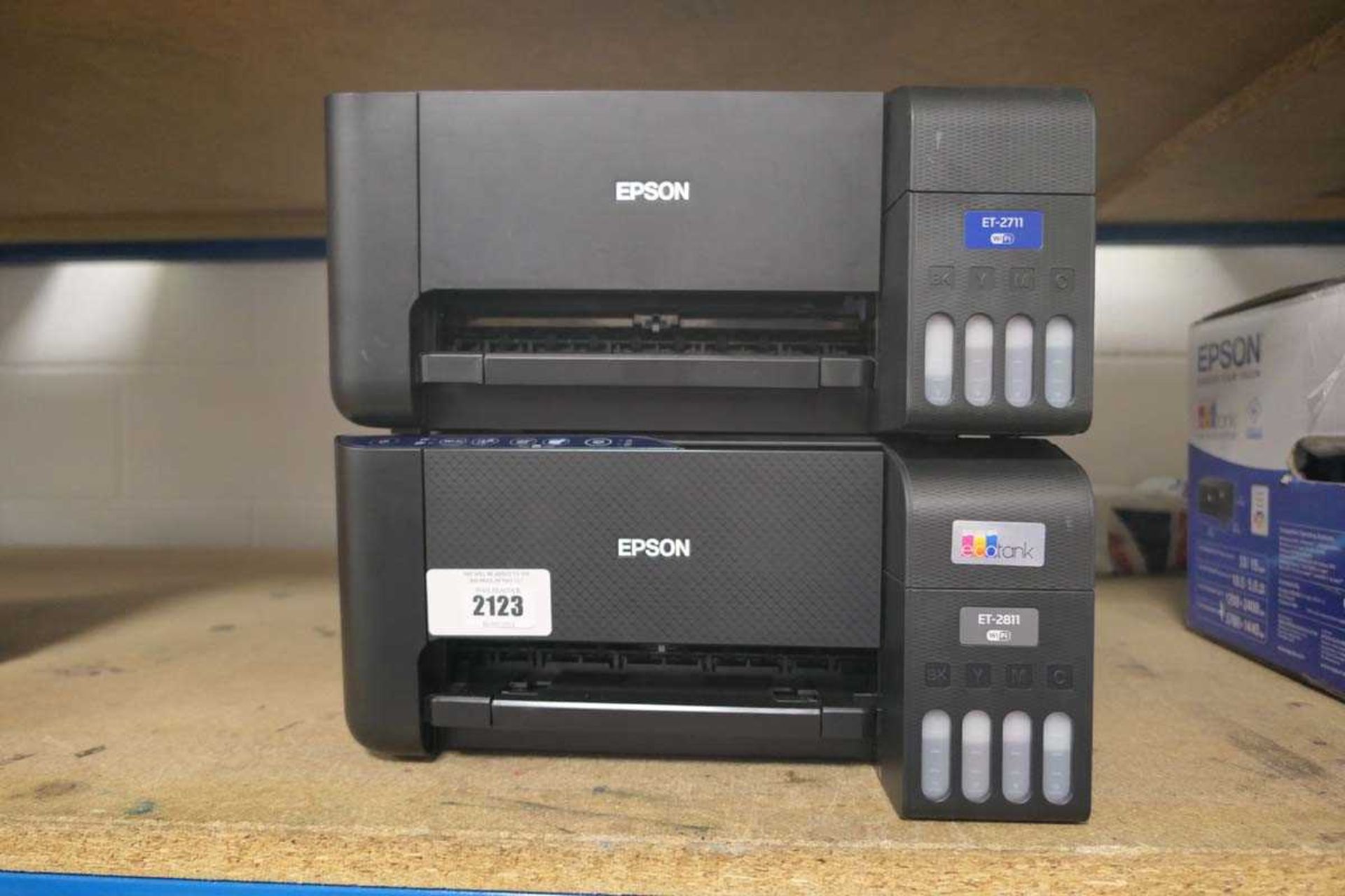 +VAT 2 x boxed Epson eco tank printers, 1 x model ET-2711 and 1 x ET-2811, all in one printers,