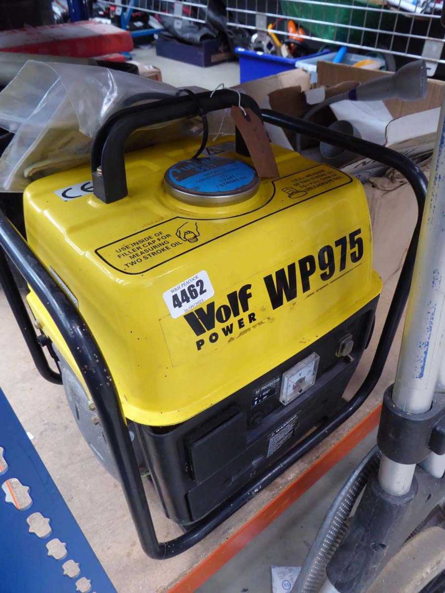 Yellow petrol powered generator