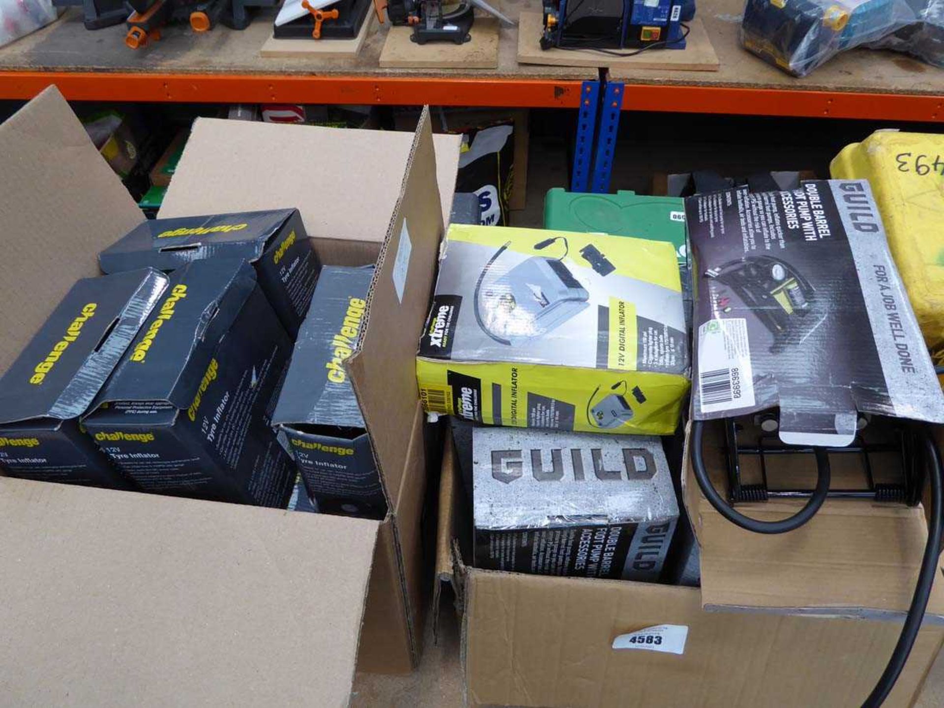 +VAT 2 boxes of foot pumps and 12v tyre inflators