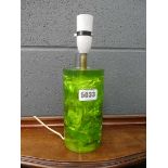 Green perspex table lamp