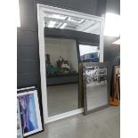 +VAT (7) Rectangular bevelled mirror in white painted frame