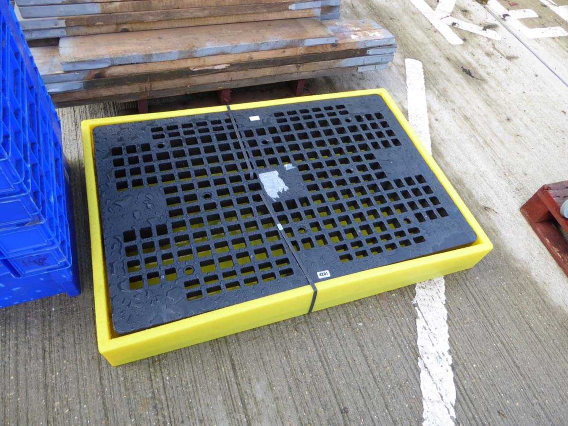 Yellow plastic drainage container