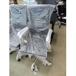 Black chrome framed swivel office chair