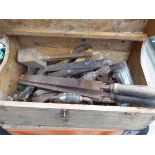 Small tool box with old hand tools