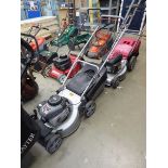 Alco silver petrol powered rotary mower with grass box