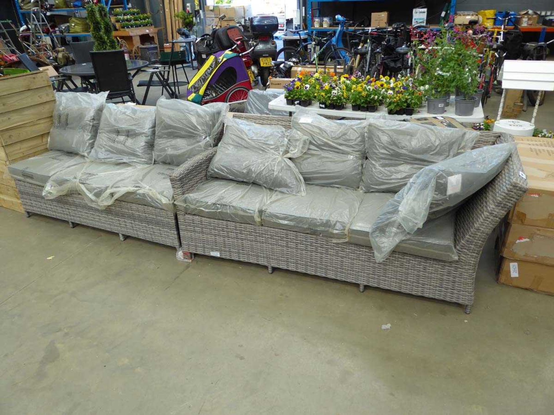 +VAT 2 rattan style sofas with cushions