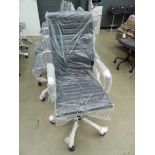 Black chrome framed swivel office chair
