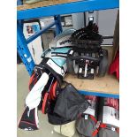 Taylor Made green and white golf bag with quantity of King Cobra, Taylor Made, White Hot, Odyssey