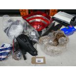 +VAT Bag containing car parts and accessories including trim parts, brake pads, hoses etc