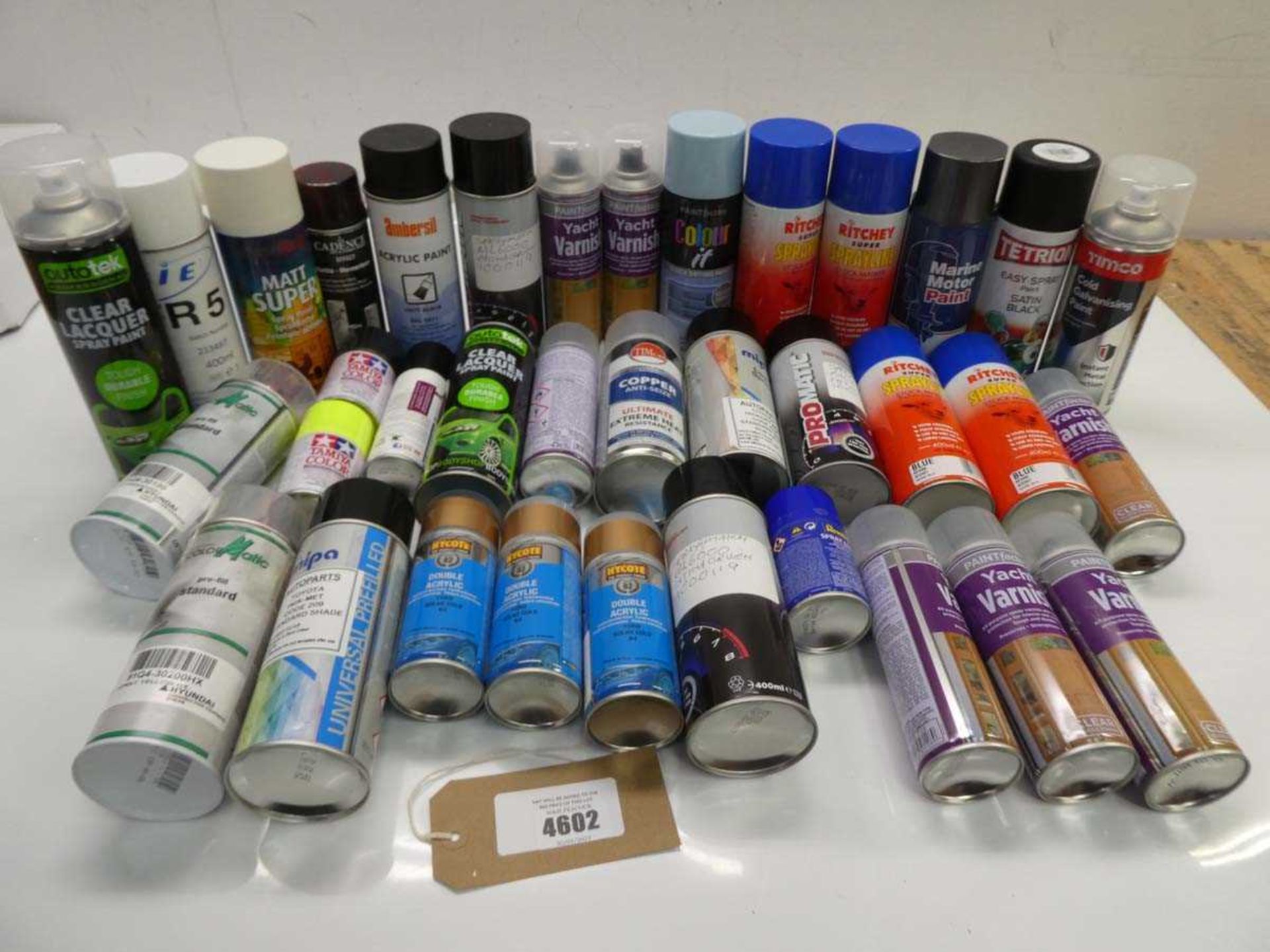 +VAT Quantity of spray paints and varnish