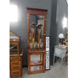 Contemporary mirror back hall stand