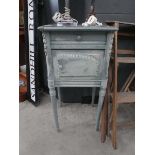 Painted marble topped night stand