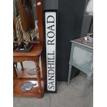 Painted metal road sign - Sandhill Road