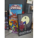 Quantity of Spiderman and Superman wall hangings