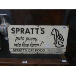 Spratt's cat food sign