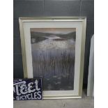 Print of lake with sedge grass