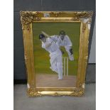 +VAT Oil on canvas, Batsman and wicket-keeper