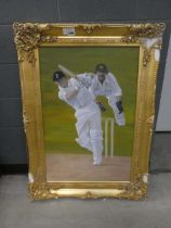 +VAT Oil on canvas, Batsman and wicket-keeper