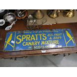 Enamelled Spratt's advertising sign