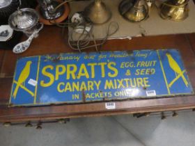 Enamelled Spratt's advertising sign