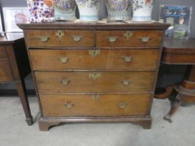 Georgian oak chest of 2 over 3 drawers