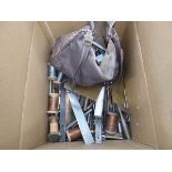 Large box containing brass, copper and mild steel for model making and cogs