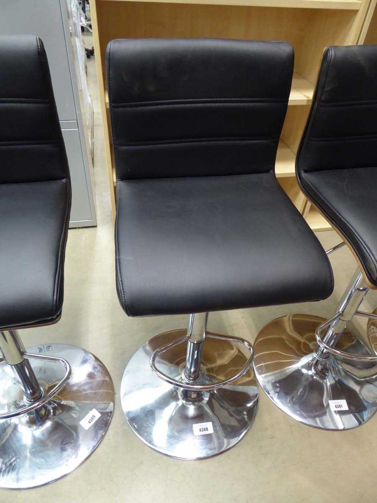 +VAT Black chrome based barstool