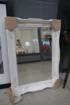 +VAT Rectangular bevelled mirror in white painted frame