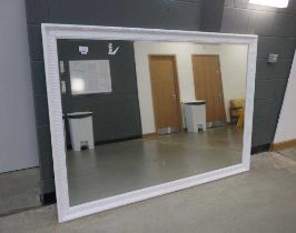 +VAT Large rectangular bevelled mirror in white painted frame