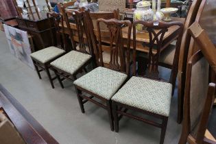 4 upholstered Edwardian dining chairs