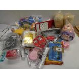 +VAT Large bag of novelty toys, hairdresser practice heads, party accessories, sensory toys etc