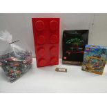 +VAT Lego Bonsai Tree & City model kits, large bag of loose Lego and large Lego brick storage box